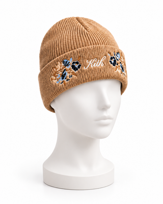 Kith Floral Script Beanie – Cream / Beige