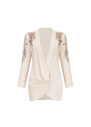 Embellished Blazer Mini Dress — Small