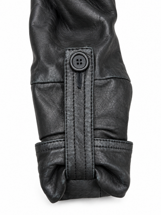 Diane von Furstenberg Black Leather Cropped Moto Jacket — Size Small