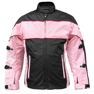 Xelement Black & Pink Women's Textile Motorcycle Jacket