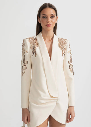 Embellished Blazer Mini Dress — Small