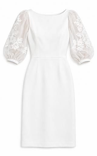 BCBGMAXAZRIA Embroidered Puff-Sleeve Dress — Size 2 - NEW