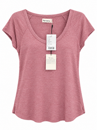 By Corpus Dusty Rose Scoop-Neck Short-Sleeve Tee
