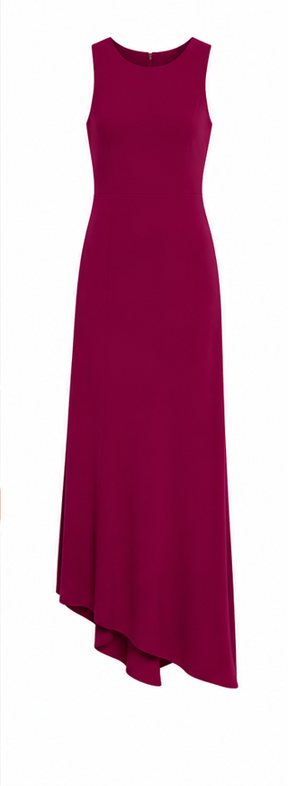 Magenta sleeveless dress on a white background