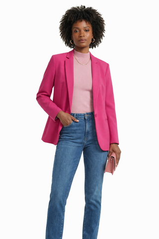 Express Hot Pink Single-Button Blazer - Large