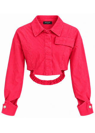BEULAH London Coral Cutout Cropped Jacket Size- Small