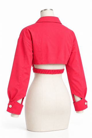 BEULAH London Coral Cutout Cropped Jacket Size- Small