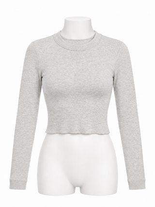 Kith Heather Grey Cropped Crew Neck Sweatshirt