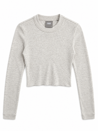 Kith Heather Grey Cropped Crew Neck Sweatshirt