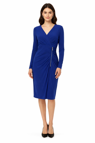Royal Blue Ruched Dress - Size 4
