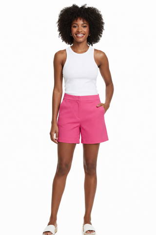 Vibrant Pink Tailored Shorts - Large